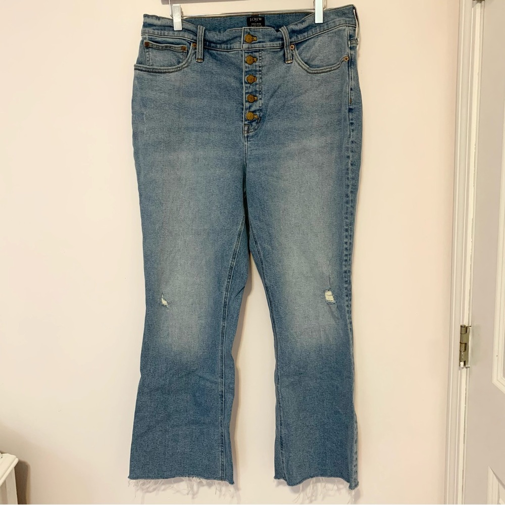 J Crew High Rise Flare Crop Jeans